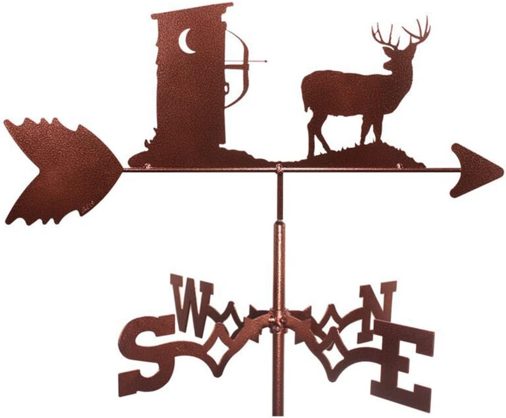 Weathervanes - CNMJI Deer Weathervane Windblown Metal Weathervane with Wind Direction Indicator, Outdoor Metal Bracket Weather Vane, Garden Courtyard Decoration Professional Measuring Tools