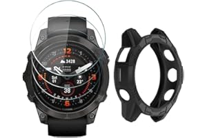 [1+3 Pack] Screen Protector and TPU Case for Garmin Fenix 7X / Fenix 7X Pro/Epix Pro (Gen 2) 51mm, Tempered Glass Film and So