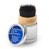 Beard Brush for men with 100% Natural Anti-Static Boar Bristles from Anjou, Used with Oil or Balm for Healthy and Clean Facial Hair, Grooms Beards and Moustaches