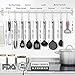 Kitchen Utensils, 9 Pieces Silicone and Stainless Steel Cooking Utensils set, Nonstick Non-Scratch Kitchen Tools- Spoon, Whisk, Spatulas, Skimmer, Ladle, Serving Tongs, Pasta Server, Peeler (Black)