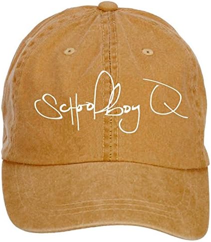 LongDaCo ScHoolboy Q Logo Cotton Baseball Cap with Adjustable Hat Men Brown