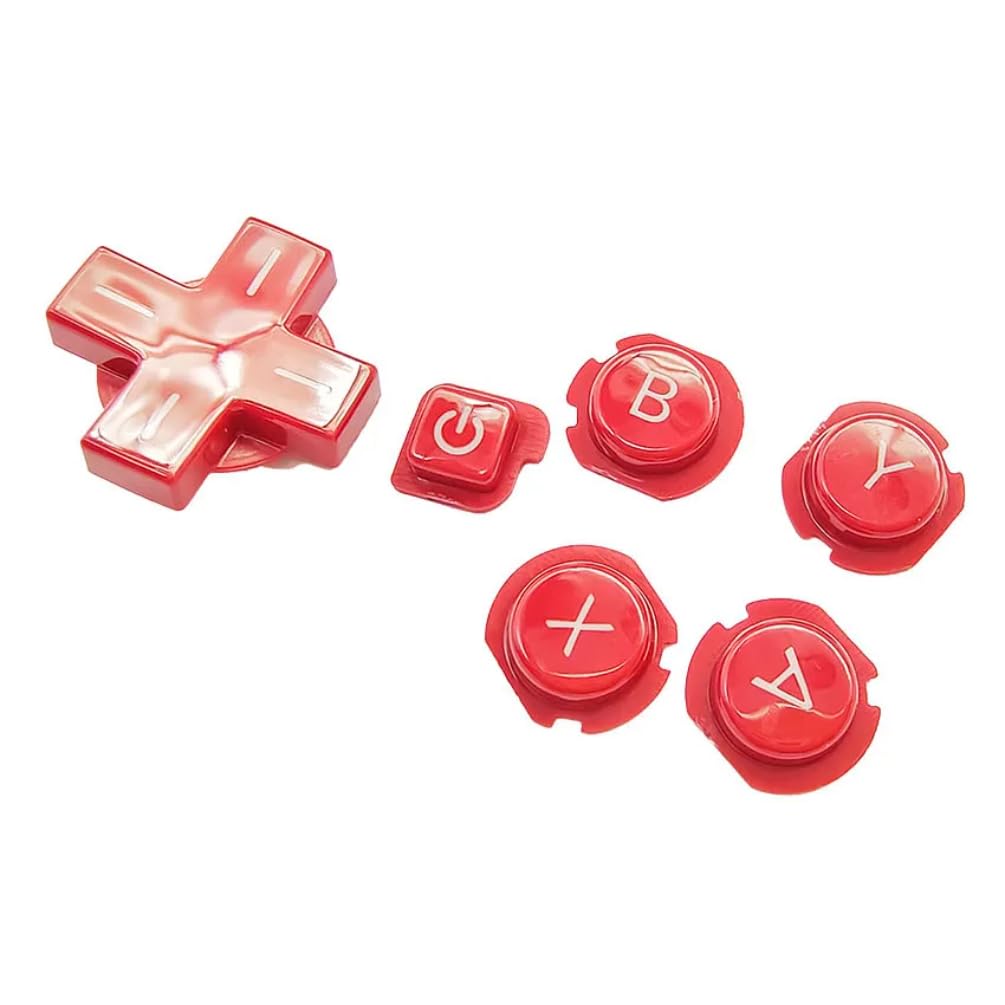 Replacement for Nintendo 3DS Game Console ABXY D-Pad Button A B X Y D-Pad Direction Cross Buttons (Red)