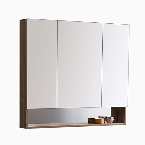 Wall Mounted Solid Wood Medicine Cabinet Bathroom Frameless