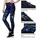 Eco-daily Women's Pants Leggings for Running, Yoga, Gym Tights Base Layer Leggings / Workout, Black/Blue (PL1511-02), US Med (Tag XL)