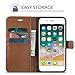 TUCCH Case Wallet for iPhone 7 Plus/8 Plus, PU Leather Folio Cover with Kickstand [Card Slot] Magnetic Closure Flip Protective TPU Interior Case Compatible with iPhone 8 Plus/7 Plus, Light Brown