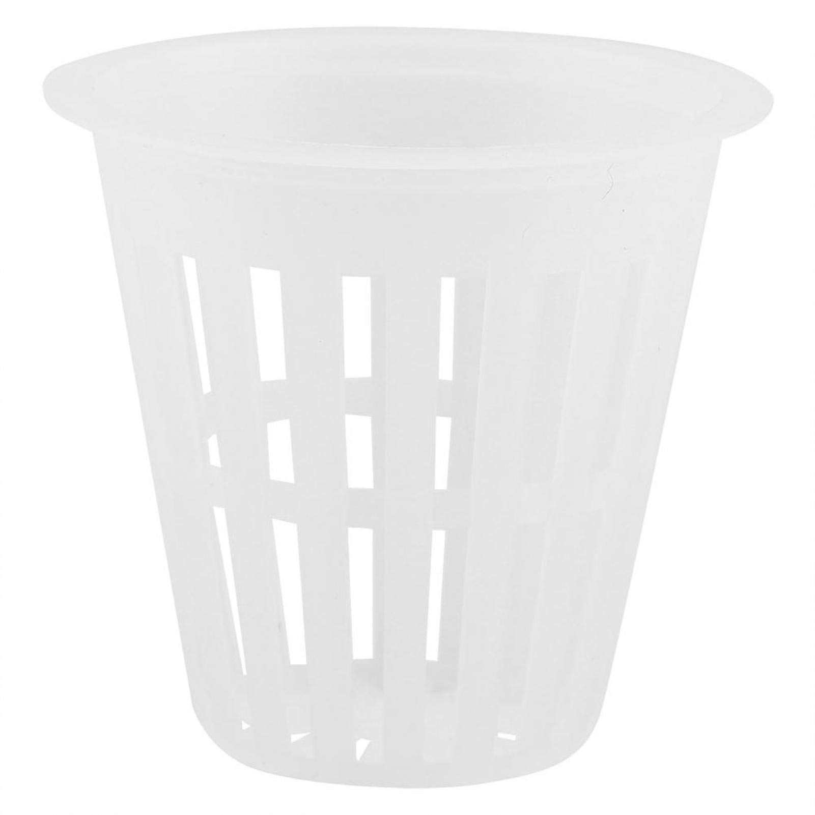 ViaGasaFamido 10Pcs Hydroponic Net Pots for Soilless Gardening, Plastic Planting Cups for Indoor Hydroponic Systems Balcony Garden Cultivation (White)