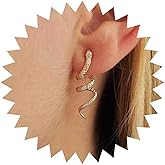 Iaceble Punk Snake Stud Earrings Gold Spiral Snake Earrings Gothic Serpent Animal Earrings Metal Snake Dangle Earrings Sanke Statement Earrings Jewelry for Women