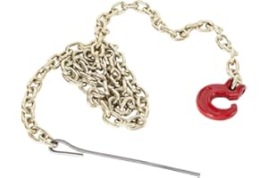 Portable Winch PCA-1295 Choker Log Chain 1/4" x 7' with C-Hook and Steel Rod - Heavy Duty Chain 12,790 lb Capacity, Logging Chain for Skidding Cone