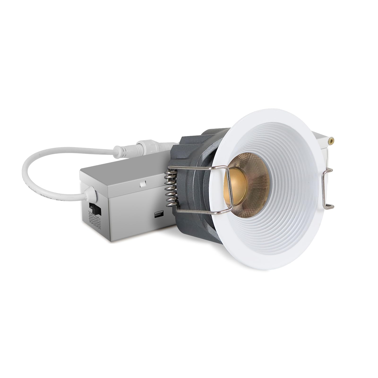 Photo 1 of Adetu 2 Inch 5CCT White LED Recessed Ceiling Light with Junction Box, 2700K/3000K/4000K/5000K Selectable, CRI90, 8W COB, 780LM, Dimmable Canless Waferproof Downlight-ETL&FCC (White, 1 Pack)
