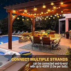 Outdoor String Lights with Dimmer, 2 Pack 98FT LED