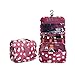 Huluwa Toiletry Bag Multifunction Cosmetic Bag Portable Makeup Pouch Waterproof Travel Hanging Organizer Bag for Women Girls, Wine Flowers