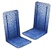 Acrimet Premium Metal Bookends Metallic Finishing (Heavy Duty) (Blue Platinum) (1 Pair)