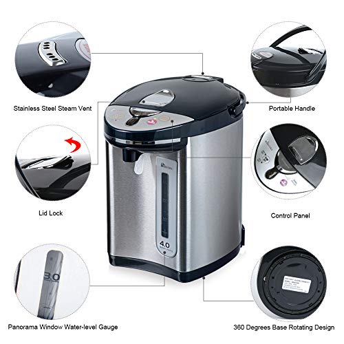 Secura Electric Water Boiler and Warmer 4Quart Electric Hot Pot Kettle w/ Night light, 18/10
