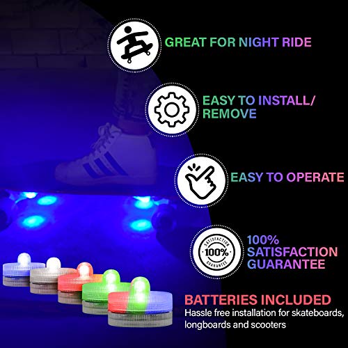 ULAM LED Underglow Lights for Skateboards, Longboards, Self Balancing Scooters & Kick Scooters