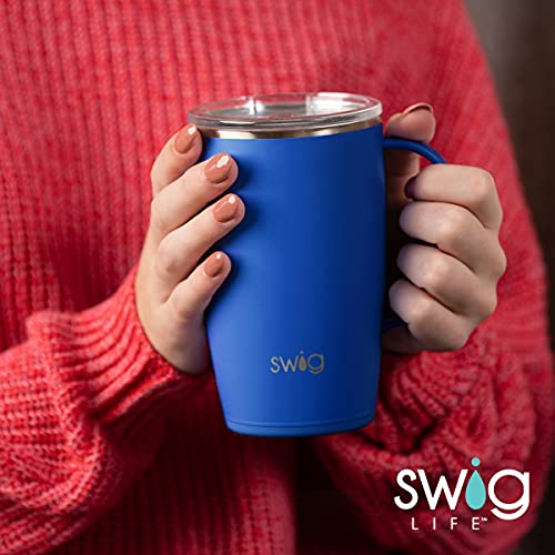 Swig Life 18oz Travel Mug with Handle and Lid, Stainless Steel