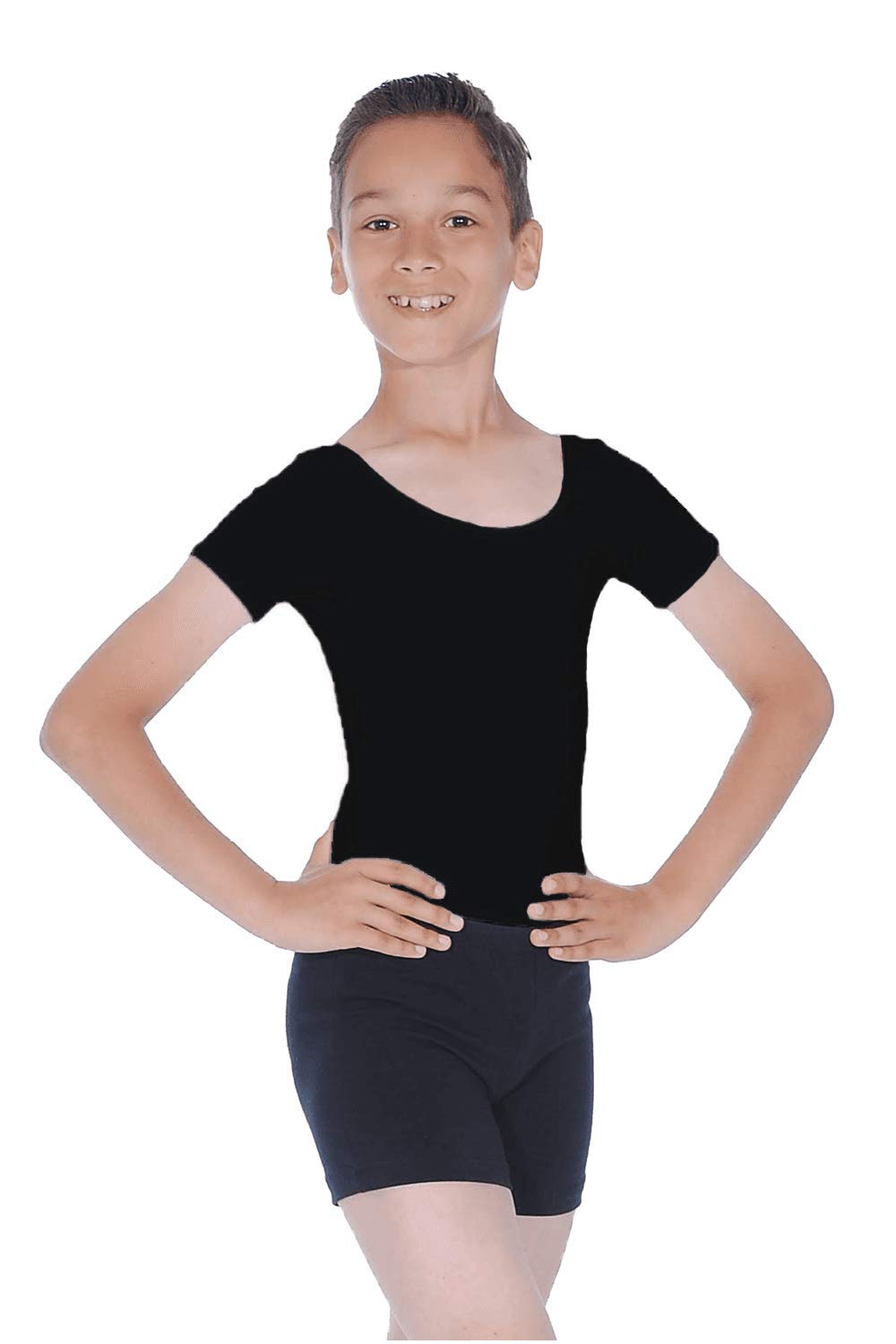 Roch Valley Adam Short Sleeved Mens/Boy's Leotard Black Aged 5-6 110-116cm (1)