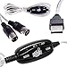 Sizet 5-Pin MIDI Cable Keyboard Music to USB PC Converter