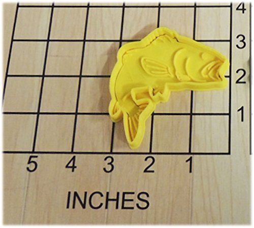 Bass Fish Shaped Fondant Cookie Cutter and Stamp #1121