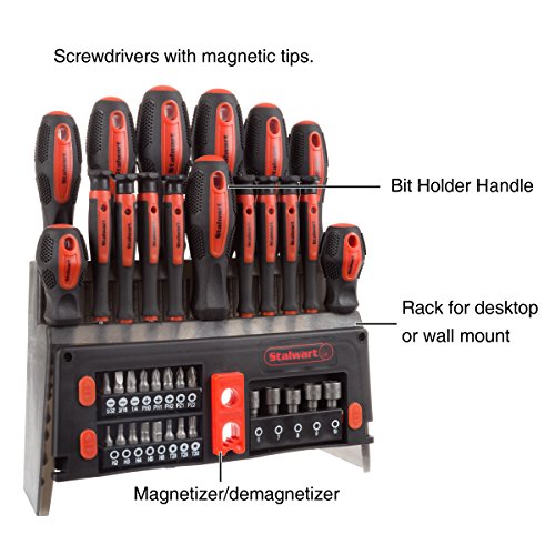 Stalwart 75HT4089 39 Piece Screwdriver and Bit Set with Tips Precision Kit