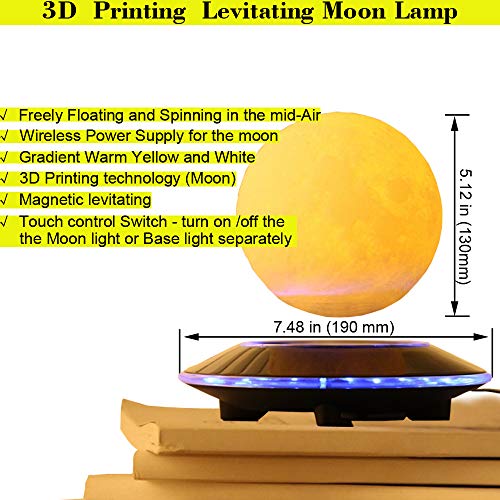 VGAzer Magnetic Levitating Moon Lamp Night Light Floating and Spinning in Air Freely with Gradually Changing LED Lights… - Image 4