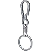 Titanium EDC Keychain Carabiner Clip with 360° Swivel Key Ring, Quick Release Lightweight Key Holder, Titanium Alloy Key Clip for Everyday Carry