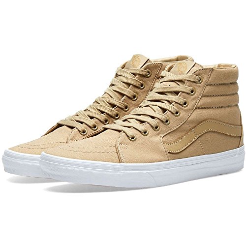 Vans VA38GEMX4 Men's SK8-Hi Mono Canvas Skate Shoe, Khaki/True White, 7.5 M US