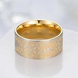 INRENG Men's Stainless Steel Rings Chinese Ancient
