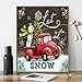 Karyees 16x20In Let it Snow Christmas Paint by Numbers Kits Christmas Tree Snowman Car DIY Painting by Numbers DIY Canvas Painting by Numbers Acrylic Painting Kits Happy New Year Paint by Numbers