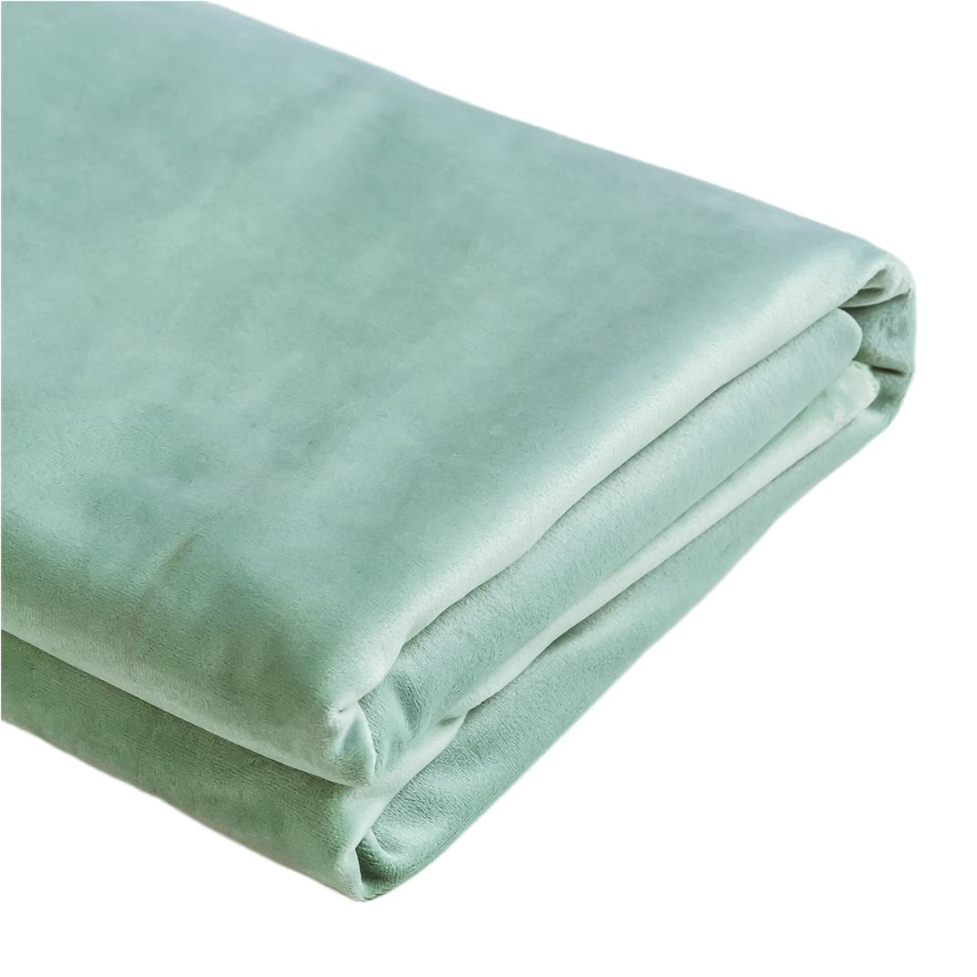 TinaKim Upholstery Cloth Material for Bench Seat, Velvet Fabric, DIY Repair (Light Green, 3 Yards)