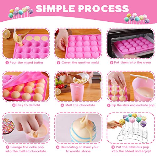 20 Cavity Cake Pop Mold Maker with Lollipop Stand , Cake Pop Sticks for
