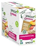 Sprout Organic Stage 2 Baby Food Pouches, Peach Oatmeal with Coconut Milk and Pineapple, 6 Count