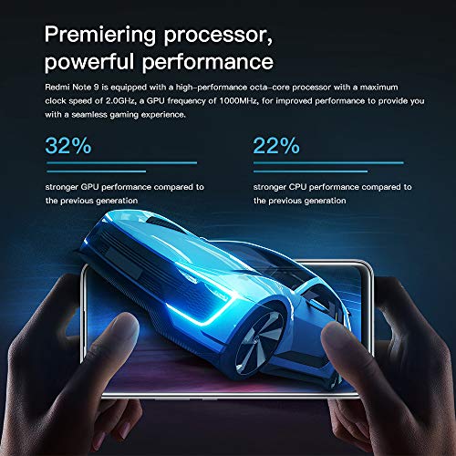 Xiaomi Redmi Note 9 Teléfono 3GB RAM + 64GB ROM, 6,53” Pantalla Completa, MTK Helio G85 Procesador Octa-Core, 13MP Frontal y 48MP+8MP+2MP+2MP AI Quad Cámara Trasera Versión Global (Blanco) - Imagen 2