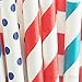 Biodegradable Paper Drinking Straws (Premium Quality), Pack of 100, Combo - Striped & Polka Dot