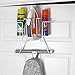 Evelots Ironing Board Holder-Over Door/No Tool or Wall Mount-Iron/Bottle Baskets