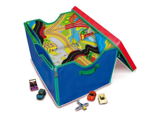 Neat-Oh! ZipBin Full Throttle Road & Rail 500 Car Toy Box & Playmat