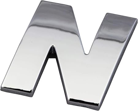 Amazon 向島自動車用品製作所 3d 立体成型 エンブレム ステッカー アルファベット N シルバー Mys 043t エンブレム 車 バイク