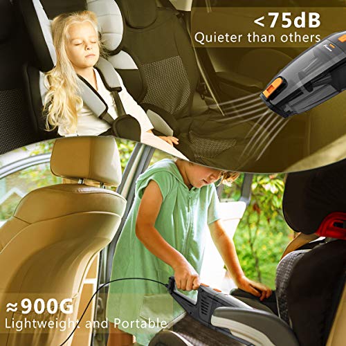 Foxnovo Car Vacuum Cleaner,DC 12V 120W High Power,Wet Dry Portable Handheld Auto Vacuum Cleaner for Car With 14.8ft Cable,Stainless Steel Filter,Carry Bag