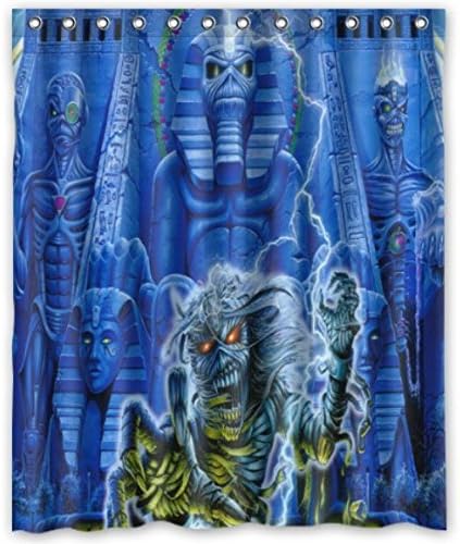Bathroom Polyester Fabric Printed Iron Maiden Theme Shower Curtains Waterproof Washable Bath Curtains / with Hooks (somewhere back in time, 60x72)
