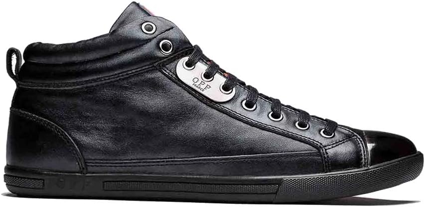 OPP Mens Casual Genuine Leather Specificity of Metal Accessories Design Mid-top Lace-up Shoes