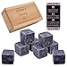 Allan Whiskey Stones Whiskey Stones Gift Set With FDA Report Marble Whiskey Rocks Set of 8 Chilling Stones Reusable Ice Cubes In Wooden Box for Bourbon, Scotch, Jameson