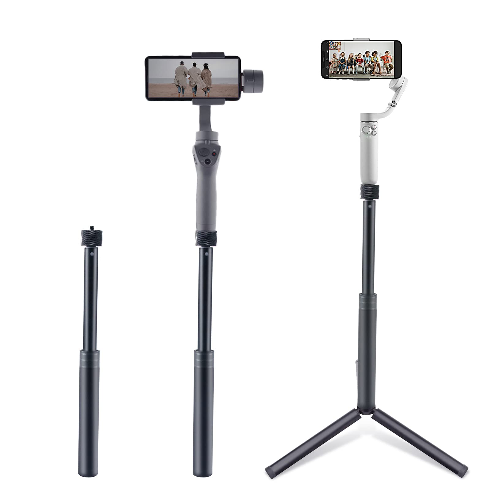 iEago RC Selfie Stick Tripod for DJI OM 5 / OM4 / OM4 SE/Osmo Mobile 3/2 Action Cameras, Adjustable Gimbal Stabilizer Telescoping Pole with Foldable Integrated Portable Monopod