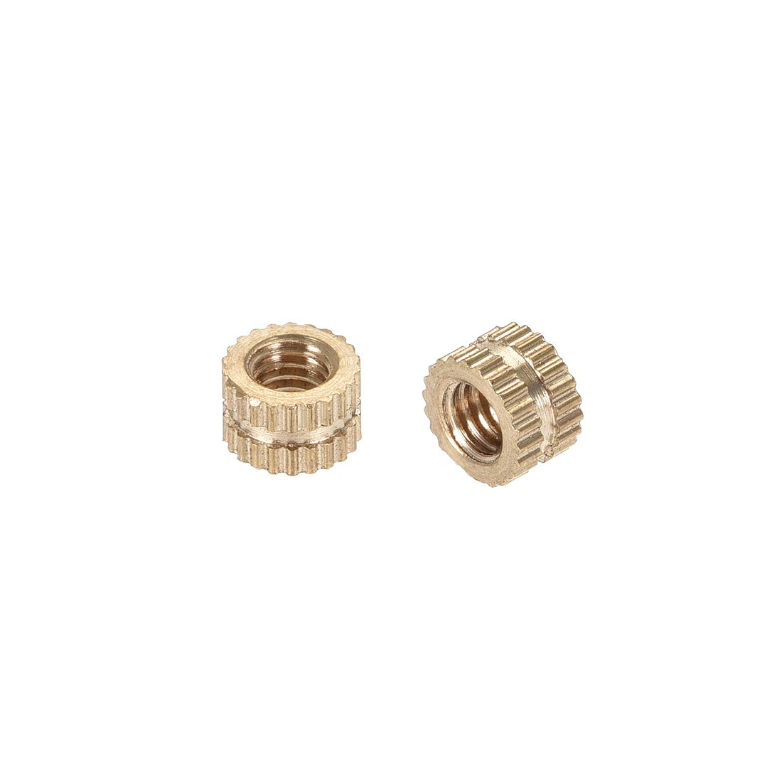 uxcell knurled Insert Nuts, 100Pcs M4 x 4mm(L) x 6mm(OD) Female Thread Brass Threaded Insert Embedment Nut for 3D Printer