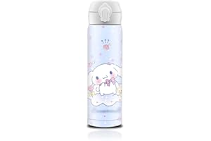 G-Ahora Anime Water Bottle,Kawaii Anime Water Bottle Cup,Reusable Water Bottle for Girls 500ml (Cinnam)