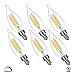 Dimmable E12 LED Candelabra Bulb Set - 4W, 40W Equivalent - 2700K Warm Light Vintage Style Candle Lightbulb for Chandelier, Ceiling Fan, Sconce, Desk Lamp or Porch Lights, Flame Tip (Pack of 6)