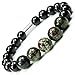 ONE ION Camo Nero Power Bracelet - Tourmaline and Dragon Blood Jasper - Permanent Magnets (8 Inches)