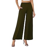 Arolina Women's Stretchy Wide Leg Palazzo Lounge Pants with Pockets Casual Comfy High Waist Palazzo Pants for Women Dressy