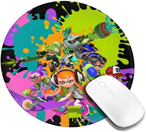 Splatoon マウスパッド 丸型 ゲーミング オフィス最適 防水 滑り止め 耐久性が良いゲーム おしゃれ サイバーカフェなど お求めやすく価格改定 1 水洗い Pcs 柔軟ゴム製裏面 オフィス デスクマット 丸い