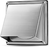 WeCooper 100mm 4in Stainless Steel Vent Cover with Backdraft Shutter view 1
