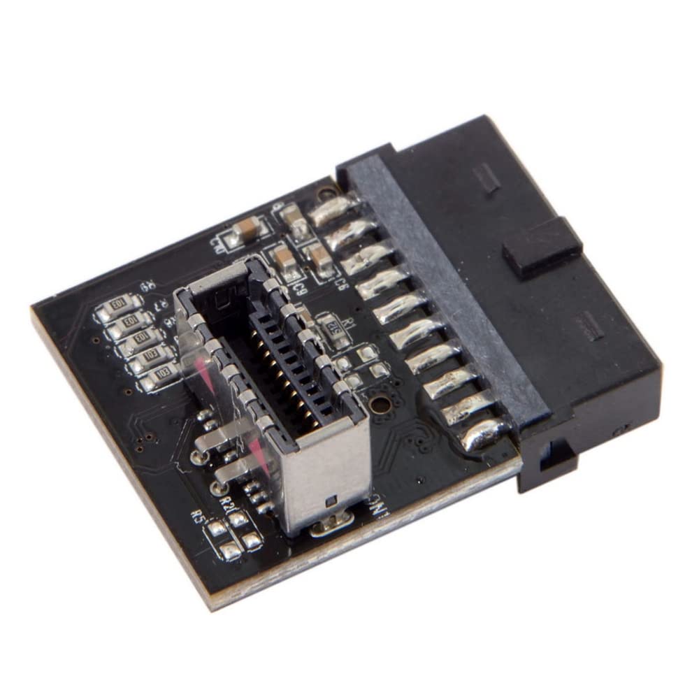 YC° CY Type-E USB Header Adapter USB3.0 19pin 20pin Motherboard to USB3.1 Type-E 90 Degree Converter Front Chassis Type C Plug-in Port with EJ179V Chipset