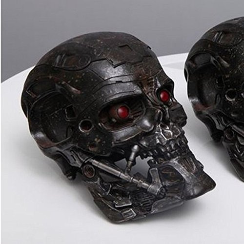 OGRM 1:1 T600 Terminator Skull Model T-600 LED Light Eyes Storage Box Collection T800 Terminator 5 Genisys Skeleton Figure